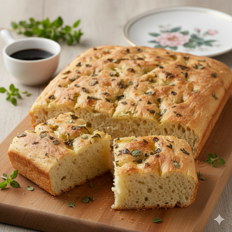 Illatos Oreganós Focaccia – A legegyszerűbb házi lepénykenyér